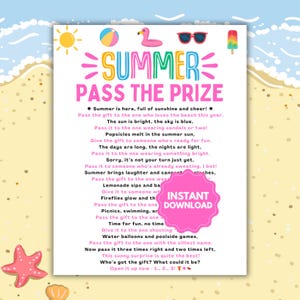 Summer Pass the Prize | Left Right Summer Game | Summer Left-Right | Left Right Summer Printable | Pass the Present | Fun Summer Game