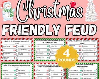Juego de peleas amistosas de Navidad / Juegos de fiesta de Navidad / Pelea de vacaciones / Pelea de Navidad imprimible / Trivial de Navidad / Juegos familiares de Navidad