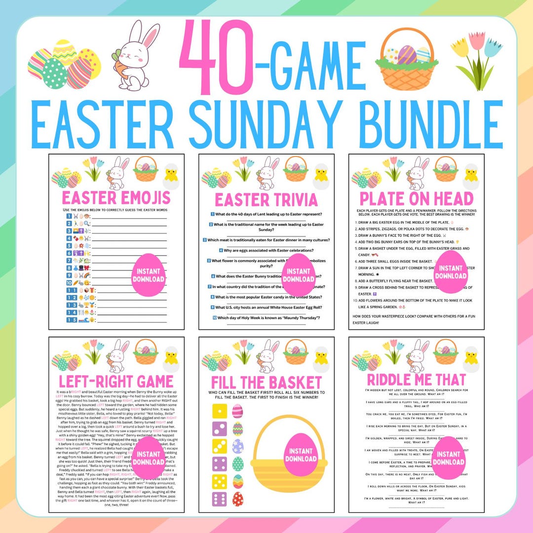 Easter Game Bundle | 40 Easter Party Games | Printable Easter Games ...