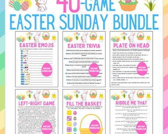 Easter Game Bundle | 40 Easter Party Games | Printable Easter Games | Adult & Kids Easter Games | Office Easter Games | Easter Bunny Games