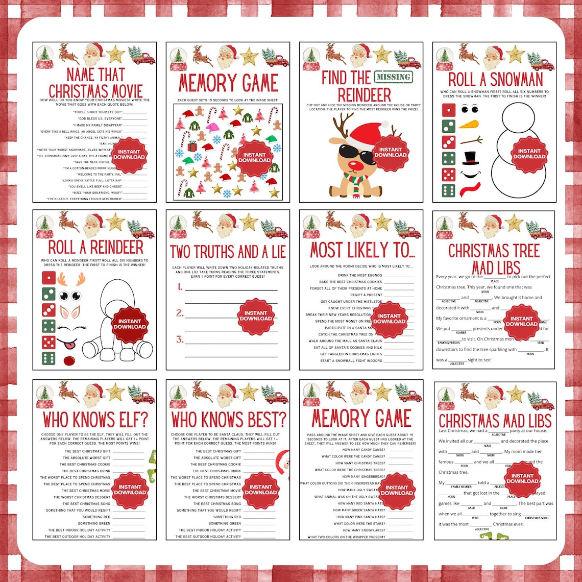 Christmas Game Bundle | 50 Christmas Party Games | Printable Christmas ...
