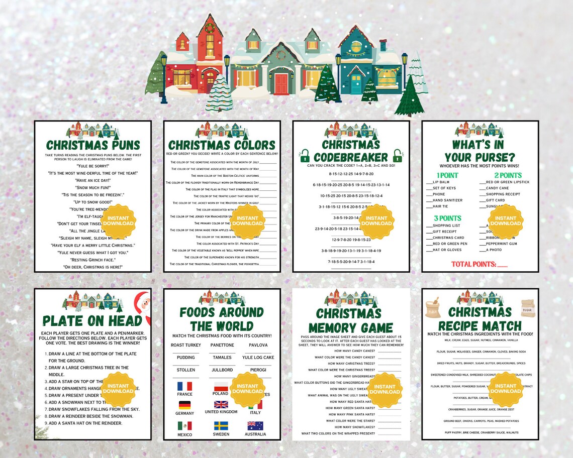 Christmas Games BUNDLE | 50 Christmas Party Games | Fun Christmas Game ...