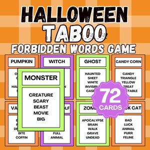 Halloween Party Games | Forbidden Words Halloween Game | Halloween 5-Second Game | Halloween Taboo Games | Printable Taboo | Halloween Games