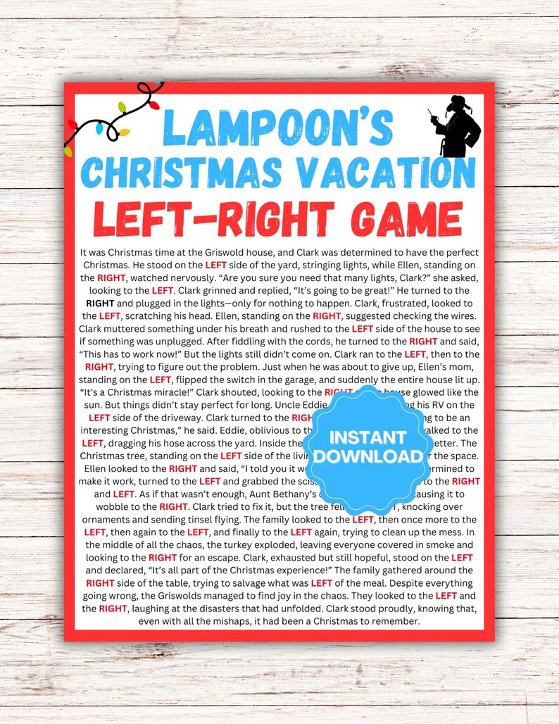 National Lampoon Christmas Game | Christmas Party Games | Left Right ...