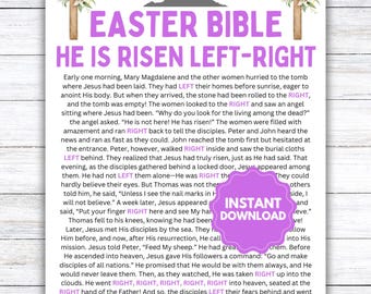 He is Risen Left-Right Game | Easter Bible Games | Left-Right Bible Printable | Easter Church Games | Family Easter Games | Bible Games