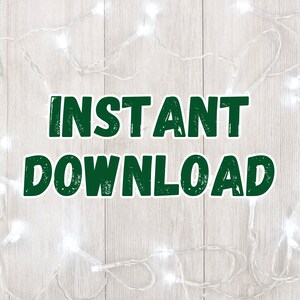 May include: White string lights on a wood background with the text "INSTANT DOWNLOAD" in green letters.
