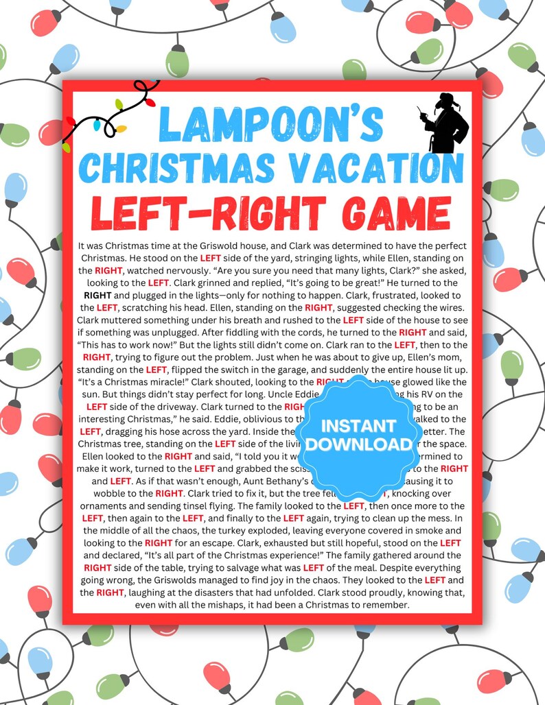 National Lampoon Christmas Game | Christmas Party Games | Left Right ...