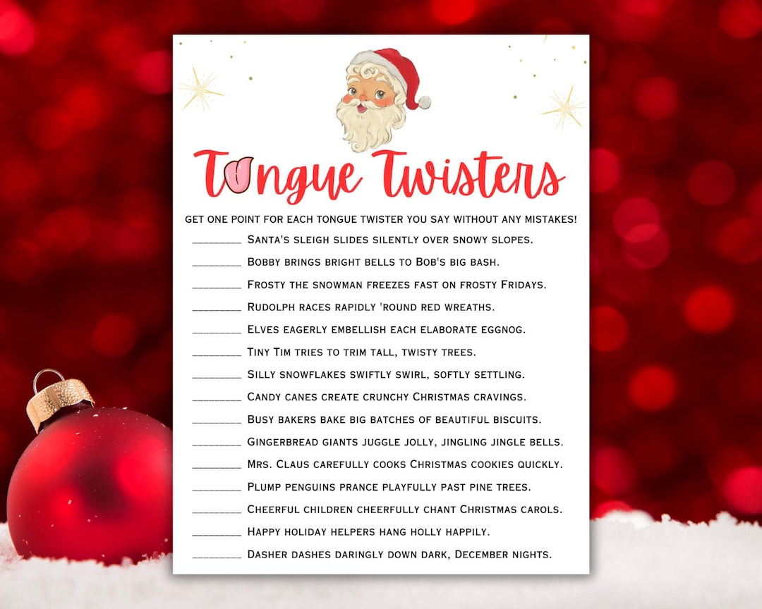 christmas tongue twisters | christmas party games | funny