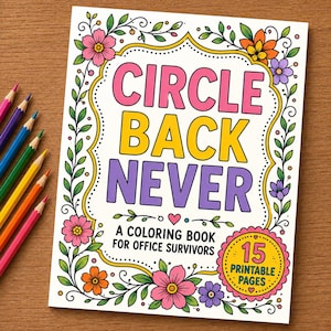 Circle Back Hell - Rolig målarbok med företagsjargong: Rolig utskrivbar present till en kollega på kontoret (PDF-nedladdning)