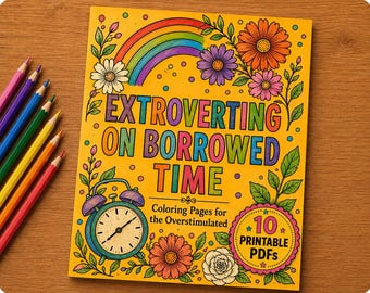 Funny Introvert Coloring Pages: Social Anxiety Humor (Digital Download)