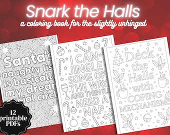 Snark the Halls: Sarcastic Christmas Coloring Book for Adults (PDF)