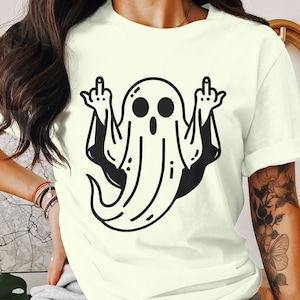 Middle Finger Ghost Svg | Funny Ghost Png | Ghost Clipart | Cartoon Ghost Svg | Ghost Vector | Ghost Illustration for T-shirts