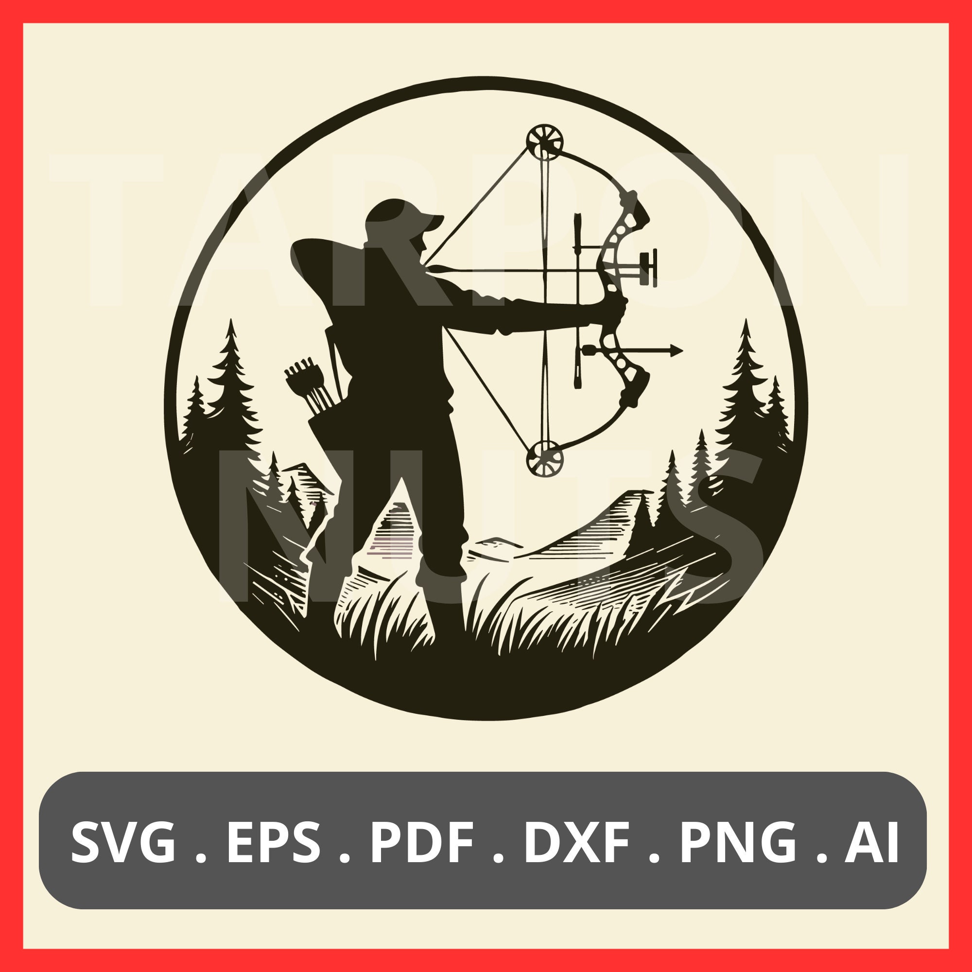 Bow Hunter Silhouette Svg | Archery Hunter Png | Hunting in Nature ...