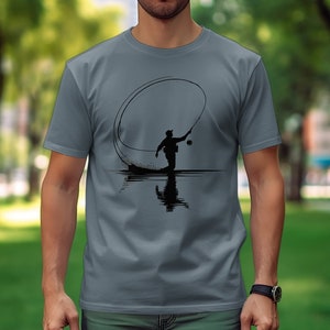 Fly Fishing Silhouette SVG | Fly Fisherman Art | Fly Casting Silhouette | Fly Fishing Cast Artwork | Fly Fishing SVG | Fly Fishing Art