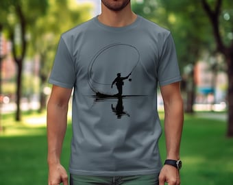 Fly Fishing Silhouette SVG | Fly Fisherman Art | Fly Casting Silhouette | Fly Fishing Cast Artwork | Fly Fishing SVG | Fly Fishing Art