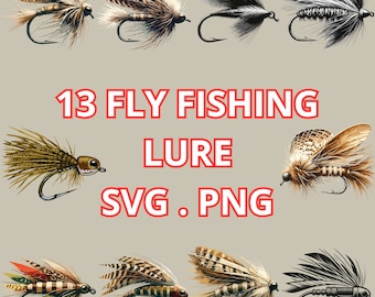 13 SVG Fly Fishing Lure | Fly Fishing Lure Art | Fly Fishing Lure Clipart | Fly Fishing Lure Wall Art | Fishing Flies | Fishing Design