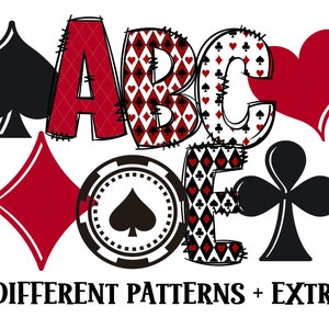 Deck of Cards Doodle Alphabet Letter Poker Cards Doodle Letter & Number PNG plus Extras Alpha Doodle Clipart Playing Cards Doodle Alphabet