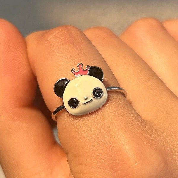 Panda Ring Adjustable Silver