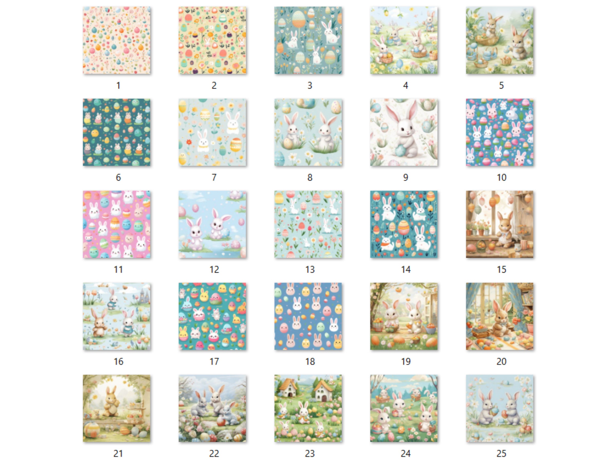 Printable Cute Easter Digital Paper, Nursery Bunny Ephemera Collage ...