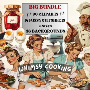 Colagem de itens culinários caprichosos, cozinha surreal caprichosa com corte caprichado, clipart peculiar de livro de receitas vintage, diário de comida lixo, fundo clipart