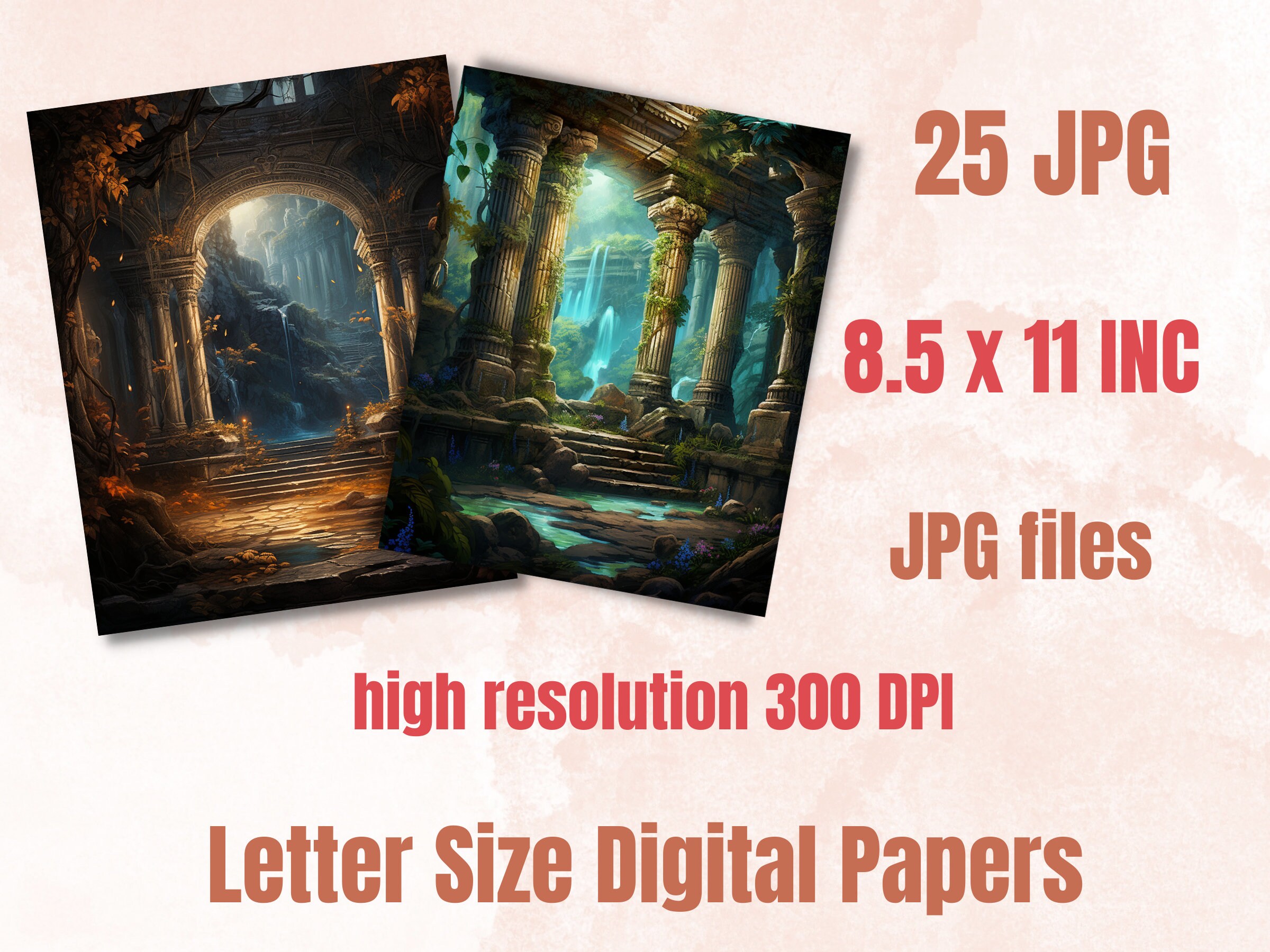 Printable Ancient Greek Digital Paper, Greece Ruins Background, Ancient ...