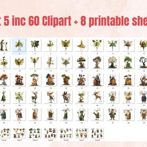 Whimsy Forest Collage Elements Kit, Whimsical Surreal Woodland Fussy Cut, Quirky Weird People Clipart, Junk Journal, Clipart Background