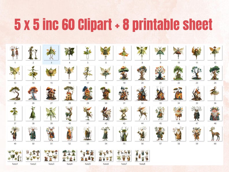 Whimsy Forest Collage Elements Kit, Whimsical Surreal Woodland Fussy Cut, Quirky Weird People Clipart, Junk Journal, Clipart Background