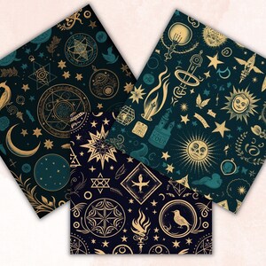 Celestial Witch Digital Paper, Witch Junk Journal Paper Pack, Printable ...