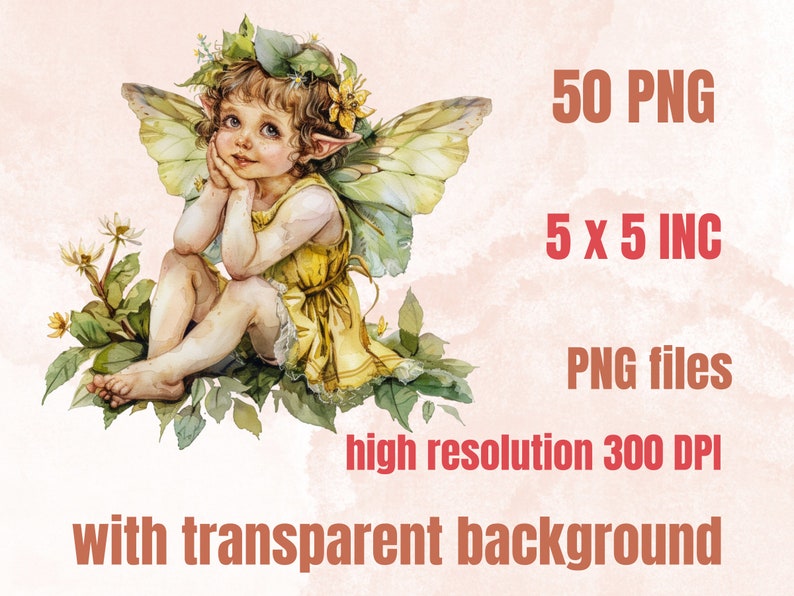 50 PNG Watercolor Spring Fairy Garden Clipart, Enchanted Forest Fairy ...