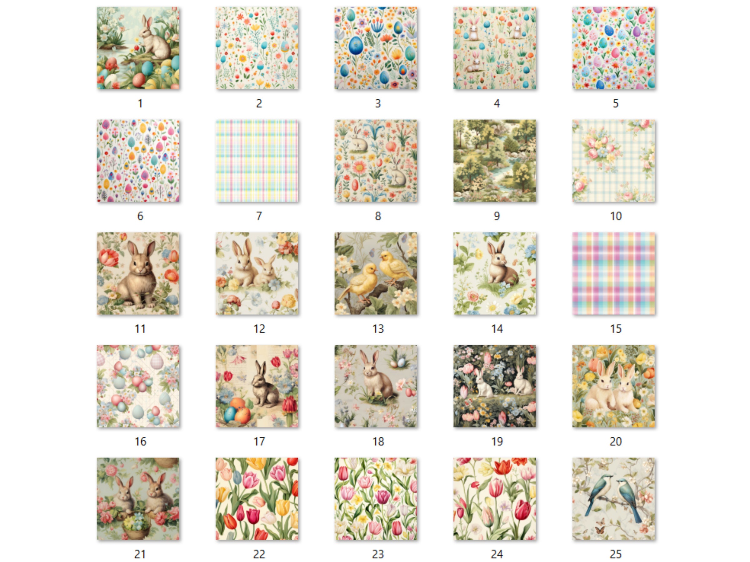 Printable Spring Easter Digital Paper, Floral Ephemera Collage, Easter ...