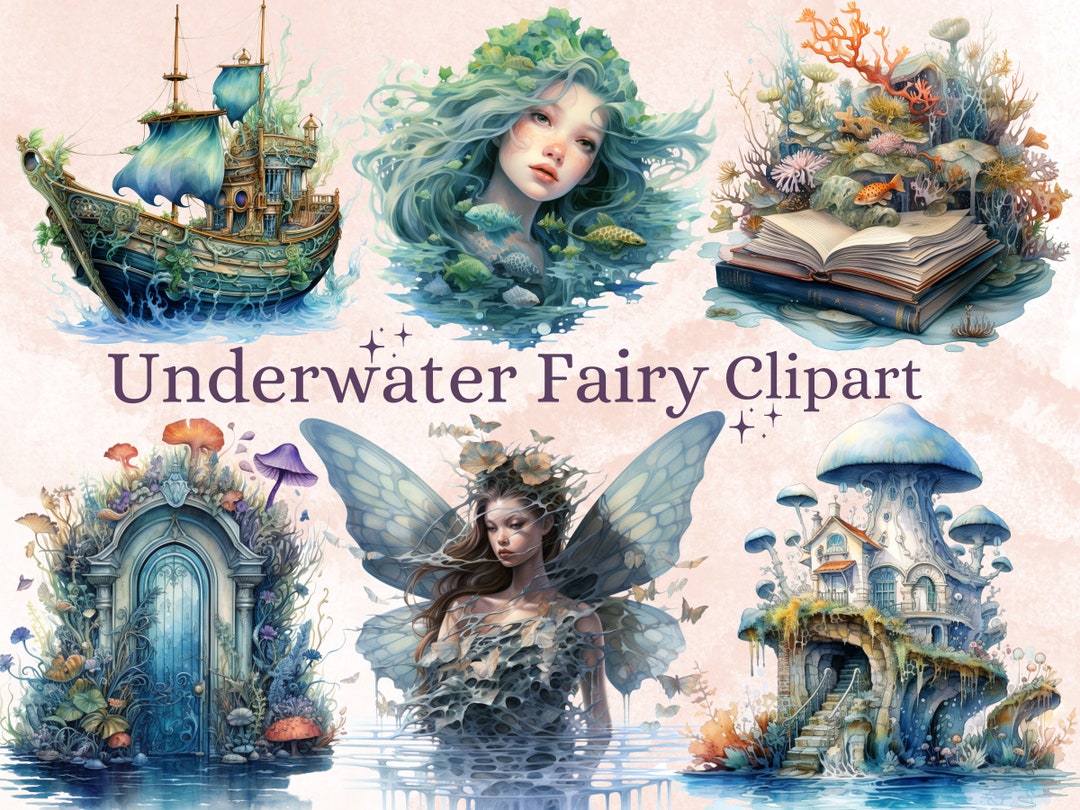 36 PNG Watercolour Underwater Fairy Clipart, Ocean Aqua Fairy Clip Art ...