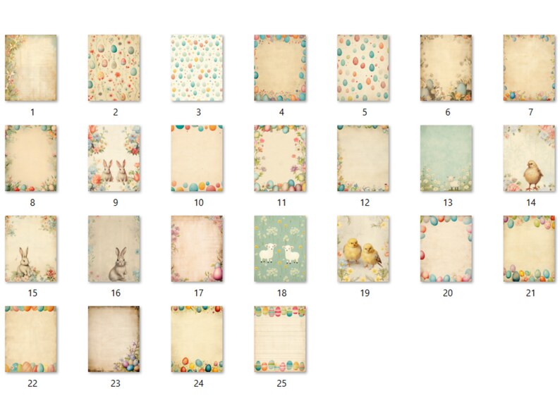 Printable Spring Easter Digital Paper, Nursery Bunny Ephemera Collage ...
