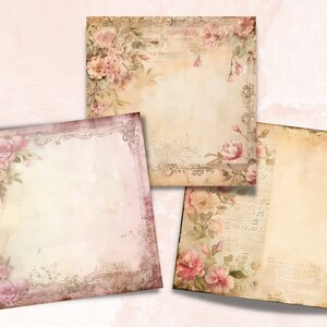 Pink Shabby Chic Junk Journal Kit, Vintage Shabby Chic Ephemera Collage ...