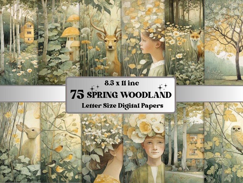 Spring Woodland Junk Journal Printable Pages, Forest Junk Journal Kit ...