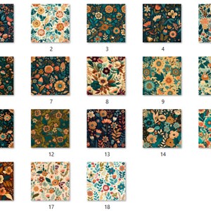 Boho Floral Digital Paper, Boho Flowers paper pack, floral journal and scrapbooking pages, Bohemian Flowers Backgrounds, Floral Card Pack