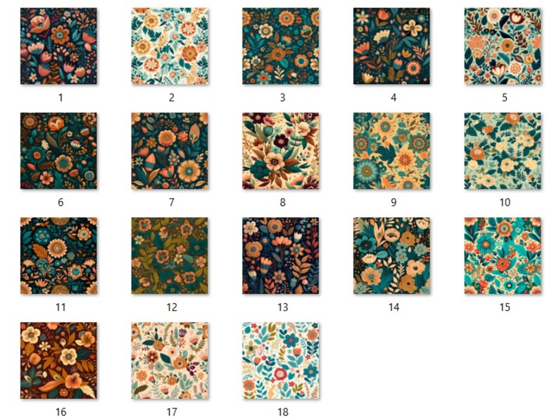 Boho Floral Digital Paper, Boho Flowers paper pack, floral journal and scrapbooking pages, Bohemian Flowers Backgrounds, Floral Card Pack
