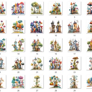 30 PNG Watercolor Quirky Forest Clipart, Whimsical Mushroom Illustrations Clip art, Funny Woodland Scenes png, Quirky Botanical Sublimation