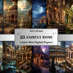 Printable Ancient Rome Italy Digital Paper, Rome Ruins Background ...