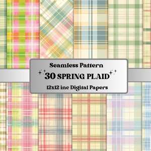 Papier numérique à carreaux printanier sans couture, motif sans couture de plaids printaniers, fond de Pâques pastel doux, motif tartan de Pâques, papier de scrapbooking