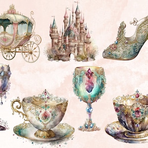 28 PNG Watercolor Vintage Princess Clipart, Princess Clip Art Watercolour Bundle, Princess Clipart PNG, Retro Princess PNG Image, Edwardian