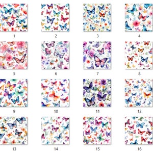 Seamless Watercolour Butterflies Digital Paper, Butterfly Blooms ...