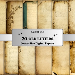 Alte Briefe digitales Papier, antike Dokumente, Ephemera Papier, Vintage Journal, handgeschriebener Brief, Junk Journal Seiten, Printable Craft jpg