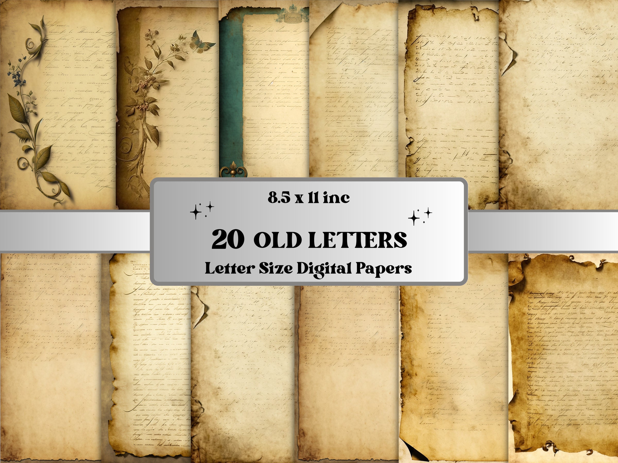 48-Pack Vintage-Style Lined Stationary Paper for Writing Letters, Antique,  Old Fashioned Paper, Aged Fancy Lined Paper, Ivory with Gold Border (Letter  Size, 8.5 x 11 In)