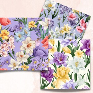 Seamless Spring Floral Digital Paper, Flowers Seamless Pattern, Spring ...