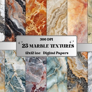 Marble Texture Digital Paper Pack, Elegant Marble Patterns Background Pages, Stone Texture Backdrop, Printable Grungy Ephemera Scrapbook