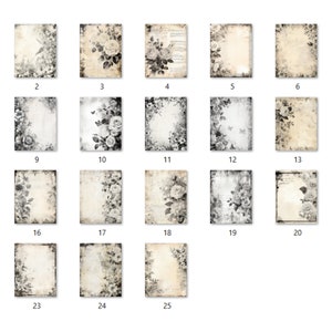 Black and White Shabby Chic Junk Journal Paper, Vintage Shabby Chic ...