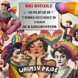 Éléments de collage fantaisiste de fierté, lunatique surréaliste LGBT coupe difficile, insolite arc-en-ciel LGBT clipart, journal indésirable Gay lesbienne, fond des cliparts