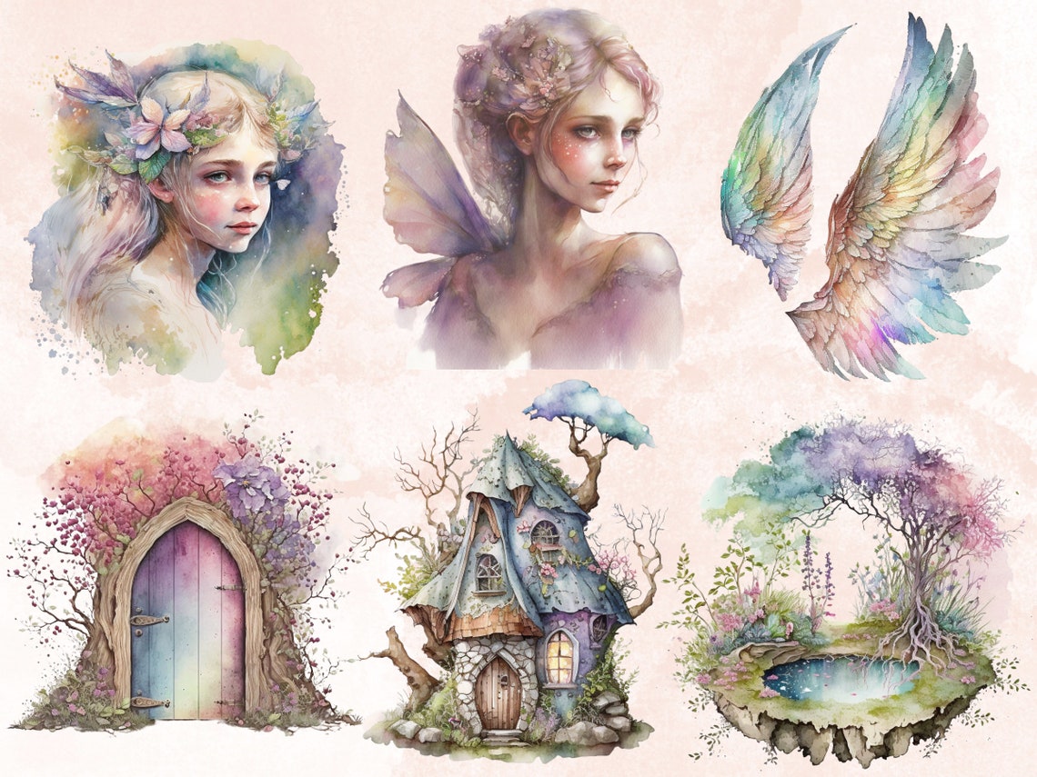 26 PNG Watercolour Pastel Fairy Clipart Fairy Clip Art - Etsy UK
