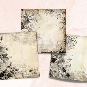 Black and White Shabby Chic Junk Journal Kit, Vintage Shabby Ephemera ...