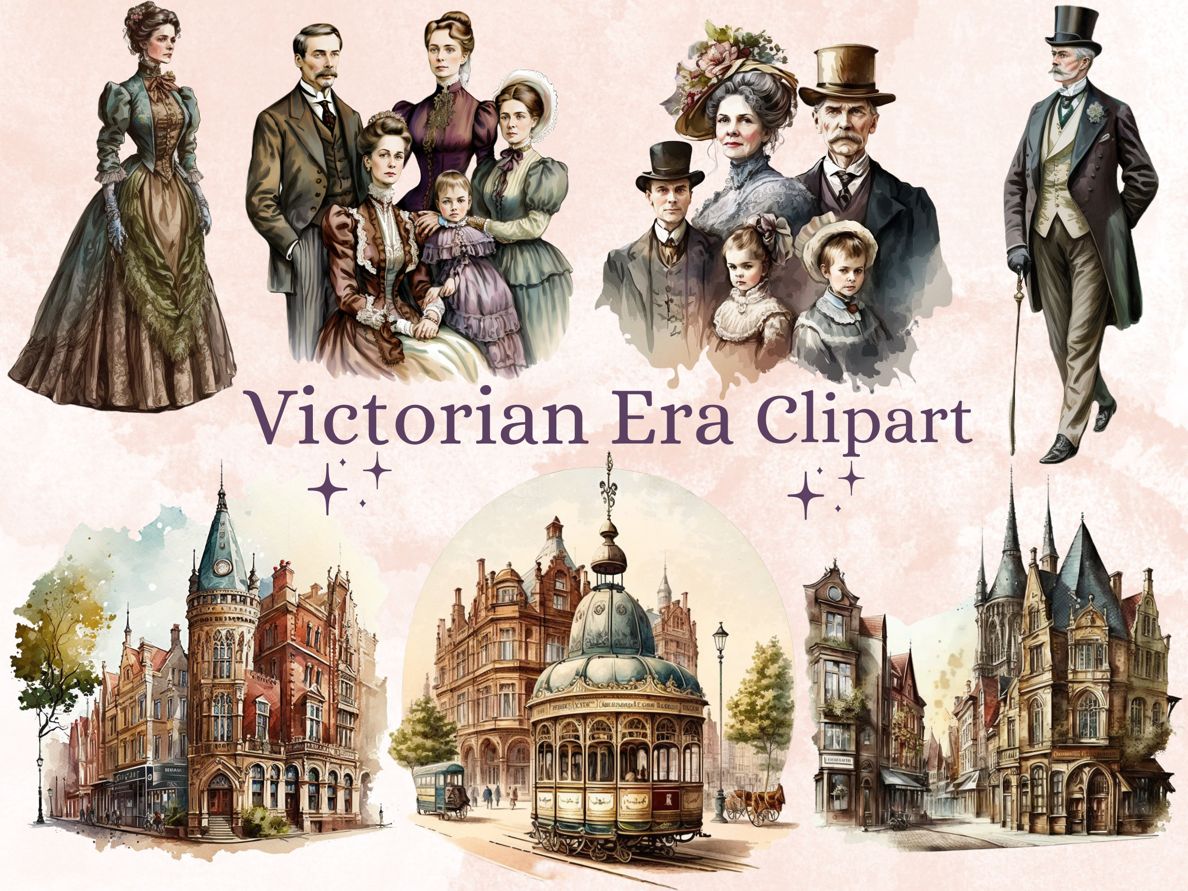 40 PNG Watercolour Victorian Era Clipart Victorian Era Png Etsy UK